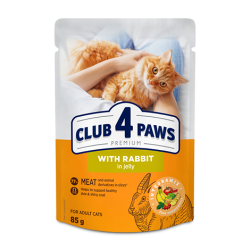 CLUB 4 PAWS PREMIUM DLA DOROSŁYCH KOTÓW Z KRÓLIKIEM W GAL. 100G